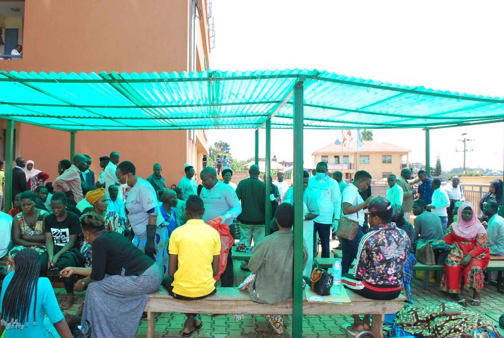 MPs on the WASH commitee sencitisint the care takers of petients in Kiruddu Hospital ahead of the celebrations to mark the world toilets day